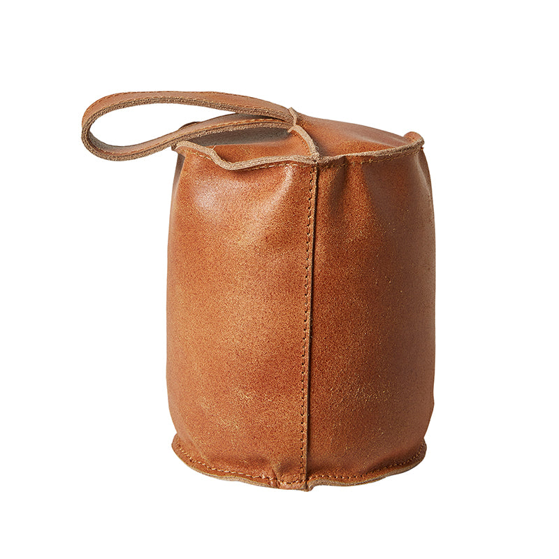 Dacore - Dörrstopp med handtag Ø13x17 cm läder natur