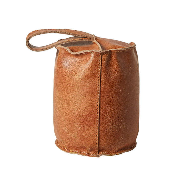 Dacore - Dörrstopp med handtag Ø13x17 cm läder natur
