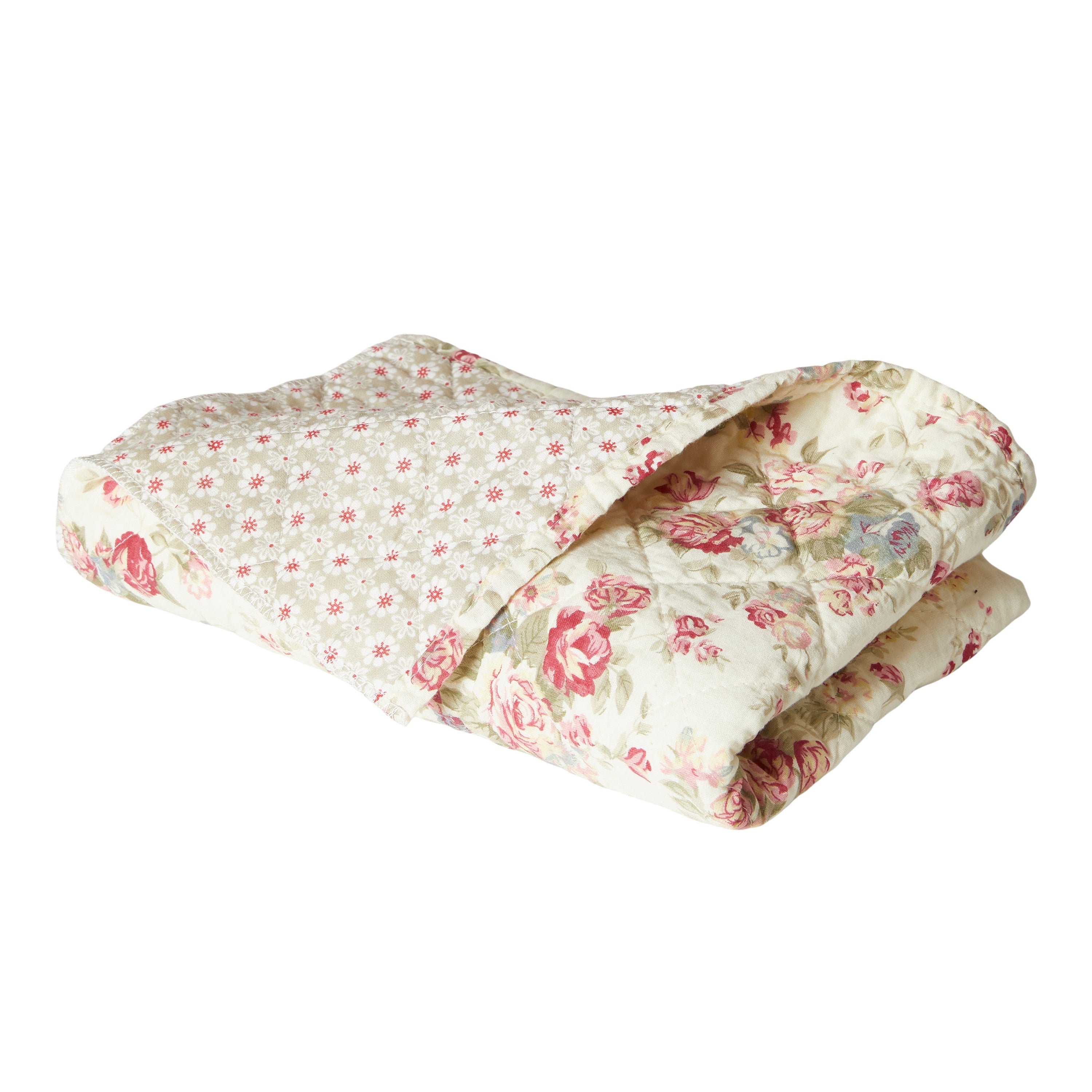 Picknickfilt 130x170 cm rosor rosa/vit