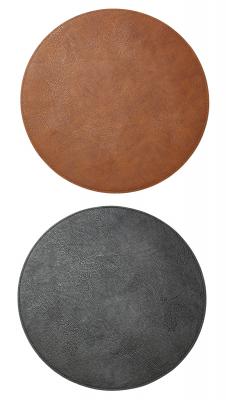 Vändbar bordsunderlägg - PU Ø38 cm konjak/svart
