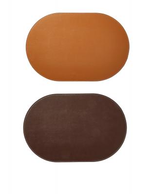 Underlägg oval 30x45 cm PU mörkbrun/konjak