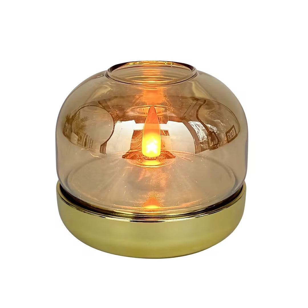 Conzept LED stage guld til batteri med flamme-væge 9x7,5 cm 2 stk.