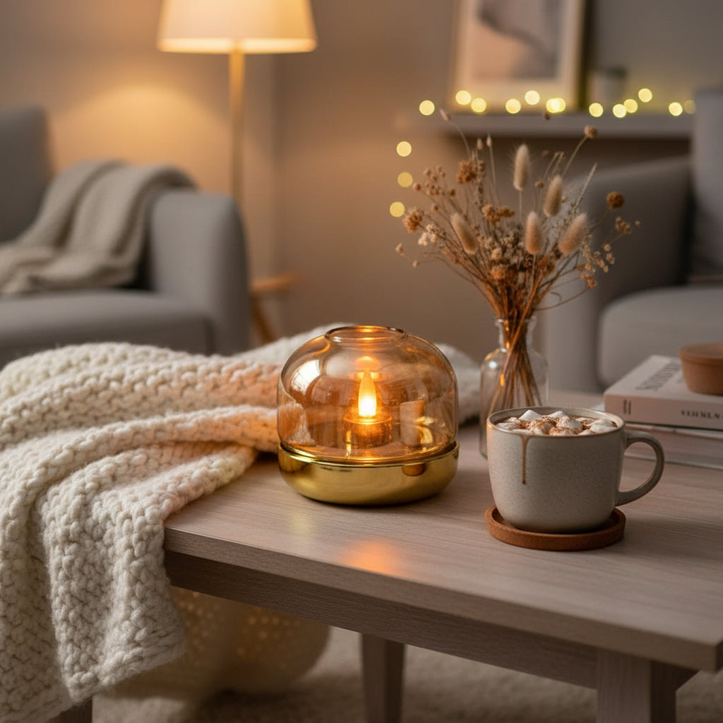 Conzept LED-stearinljus guld för batteri med flamveke 9x7,5 cm 2 st.