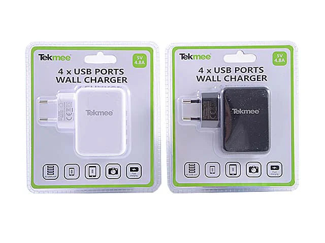 Tekmee - Adapter för USB med 4 portar - diverse färger