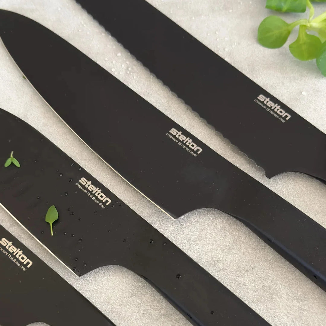 Stelton - Knivset Pure Black 4 delar