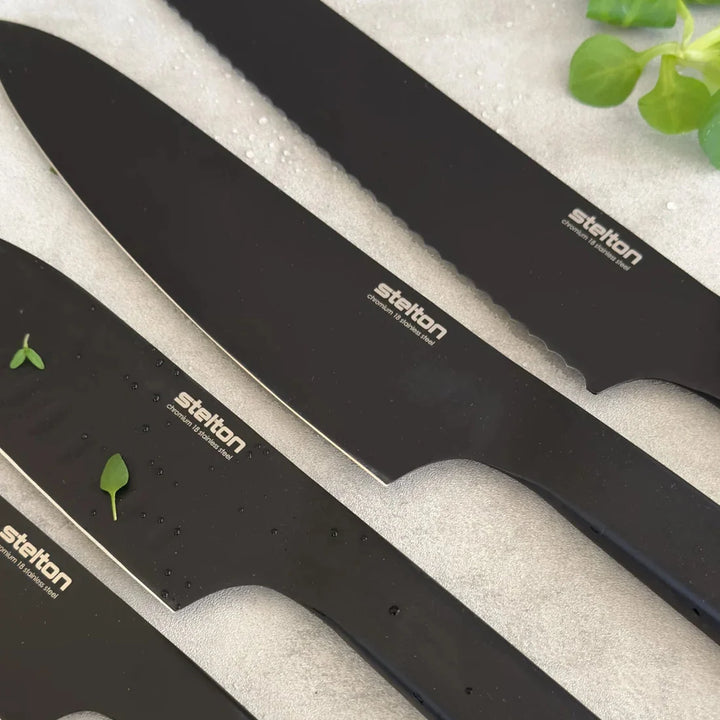Stelton - Knivset Pure Black 4 delar