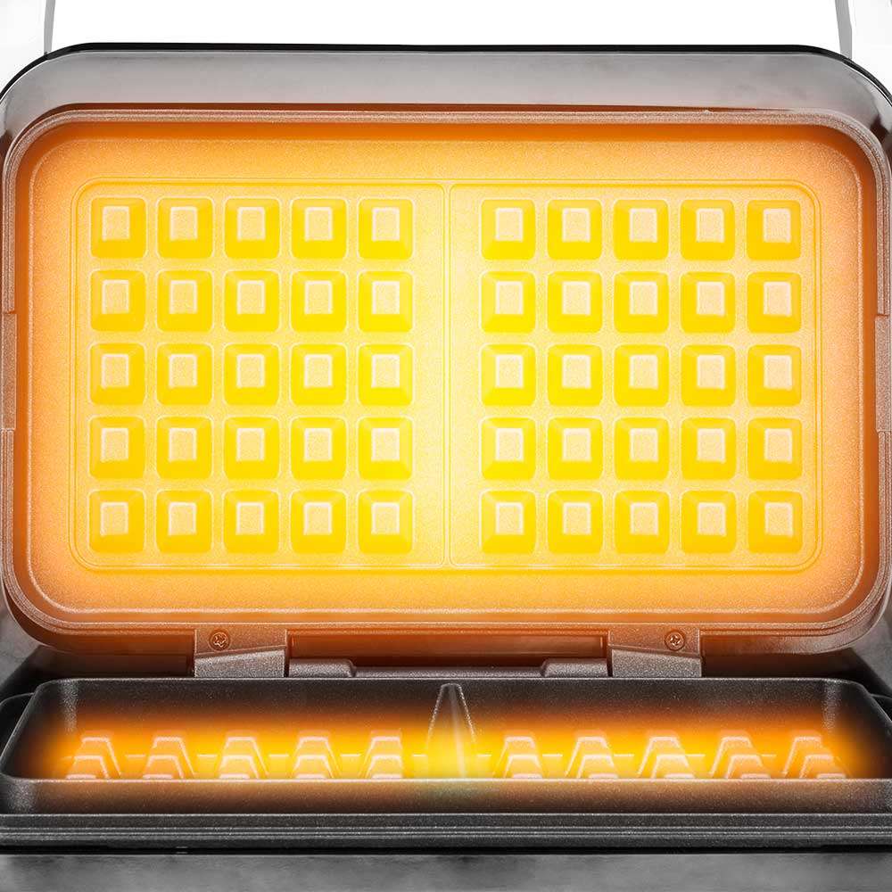 Gastroback - Dubbelt våffeljärn - 1600 Watt - 5 program - Silver