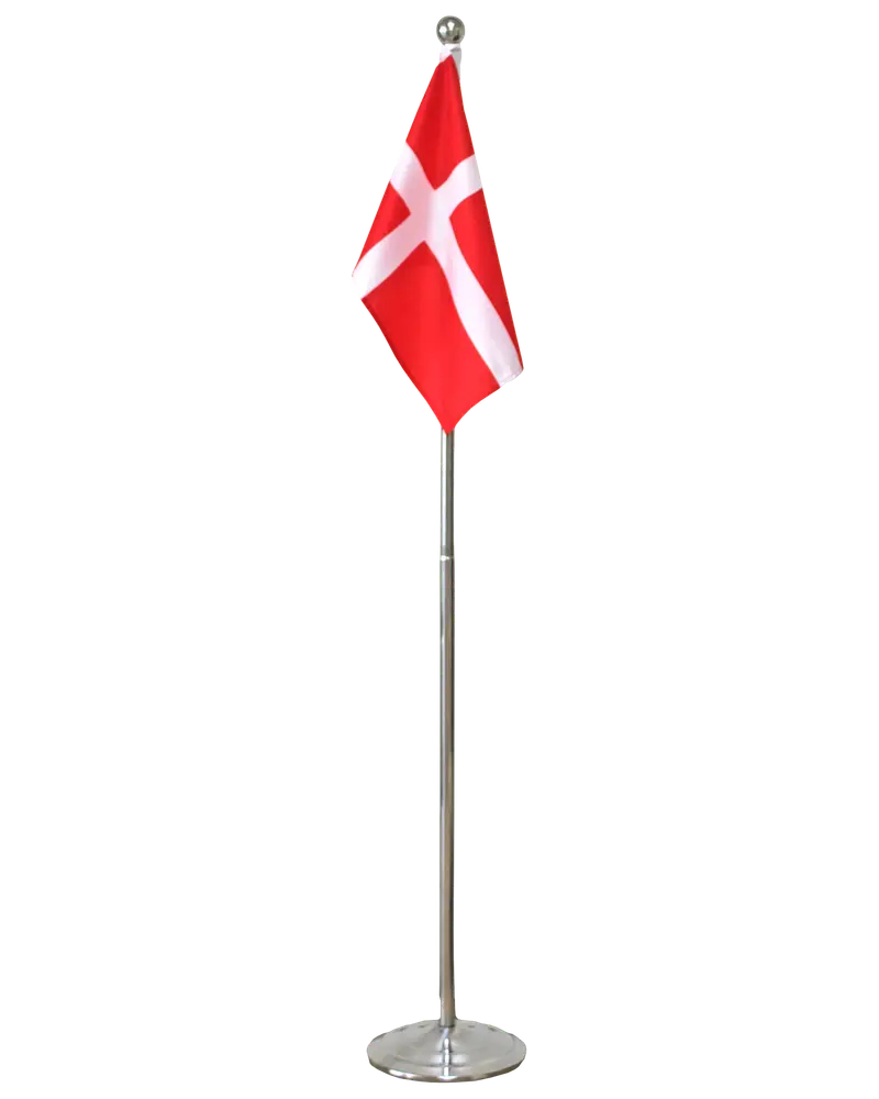 Golvflagga i metall - Dannebrog 108-192 cm
