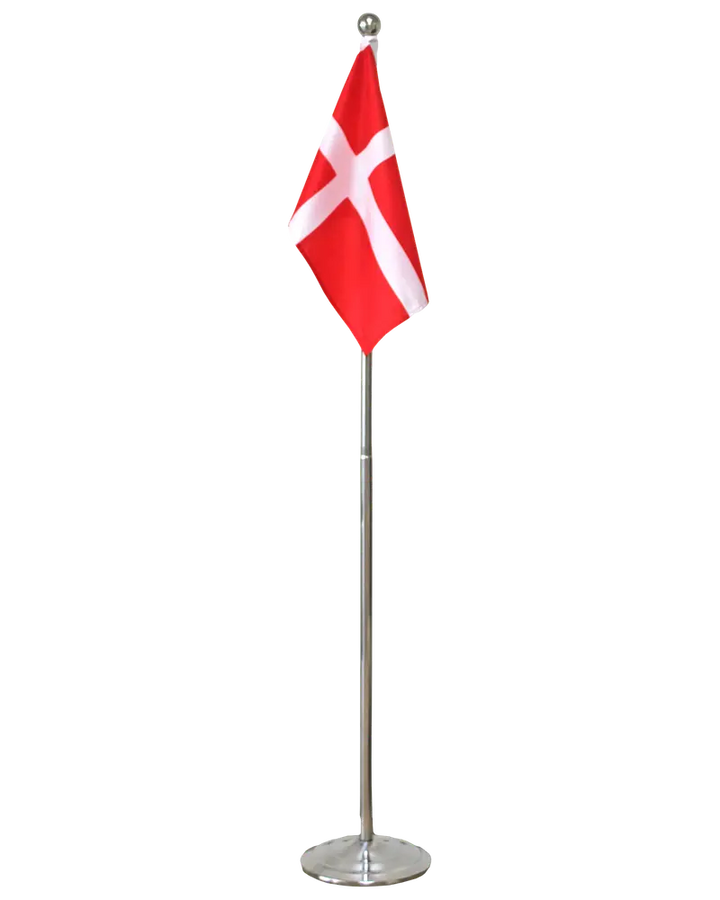 Golvflagga i metall - Dannebrog 108-192 cm
