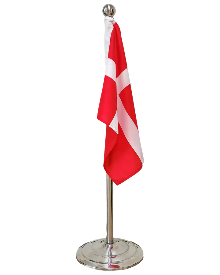 Golvflagga i metall - Dannebrog 108-192 cm