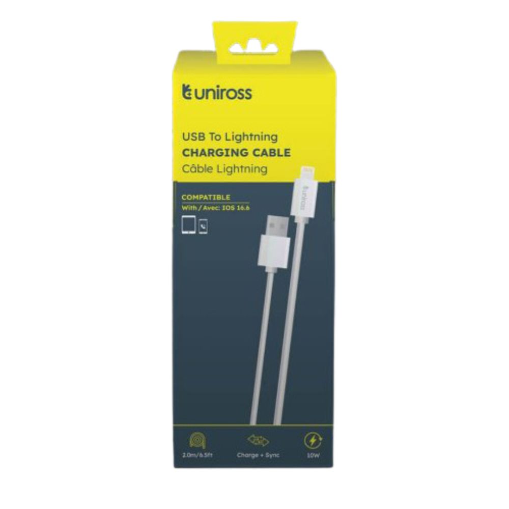 Uniross - USB-A till Lightning-kabel 2 m