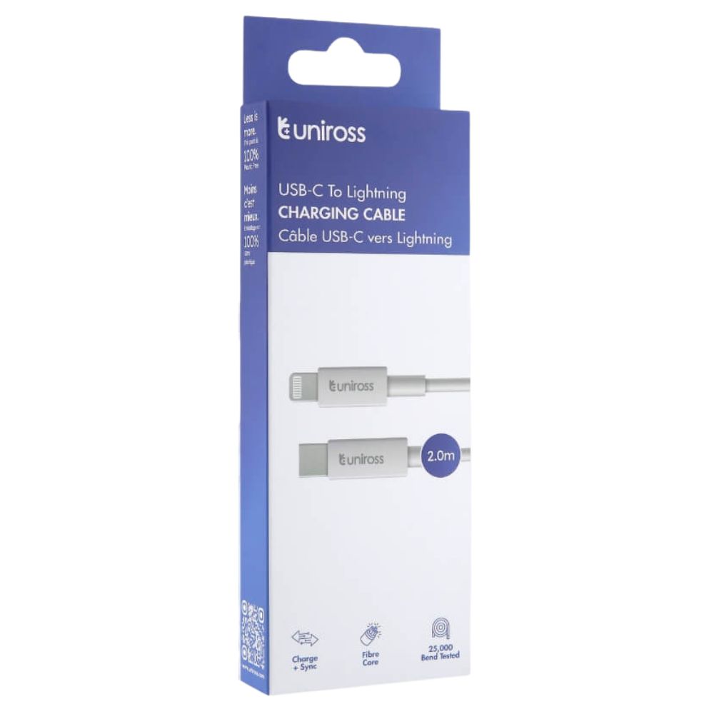 Uniross - USB-C till Lightning-kabel 2 m