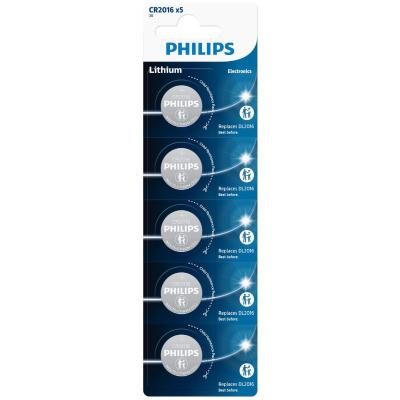 Philips knappcellsbatterier CR2016 5 st.