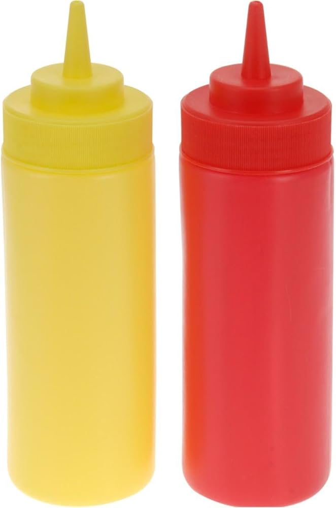 Dressingflaskor 2 st. rött och gult