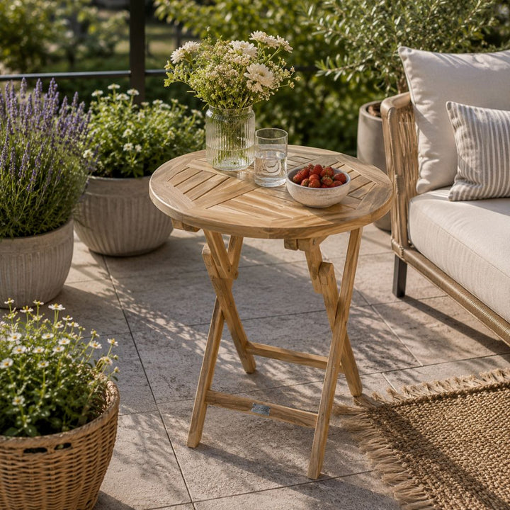 Dacore - Cafébord Ø66 cm kvalitet C teak
