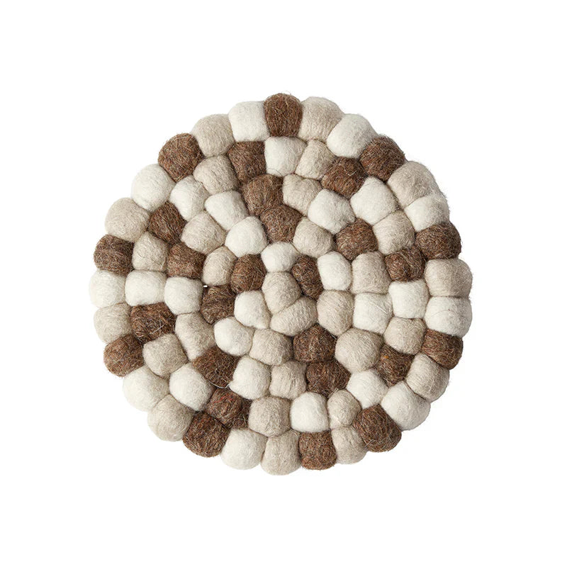 Bordskåner uld Ø20 cm multi natur/brun