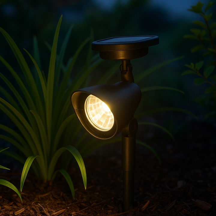 Solar trädgårdsspot 13x8,5x27 cm svart plast 4 st.