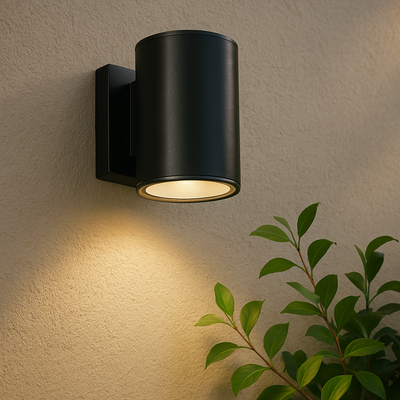 Solcellsvägglampa 1xLED 12x11x12 cm svart