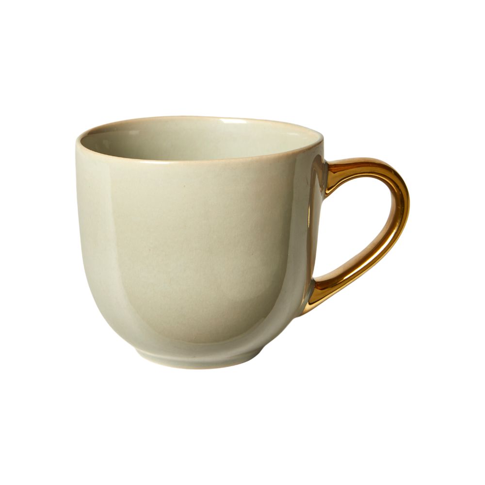 Mugg i mint med guldfärgat handtag - D11x7 cm