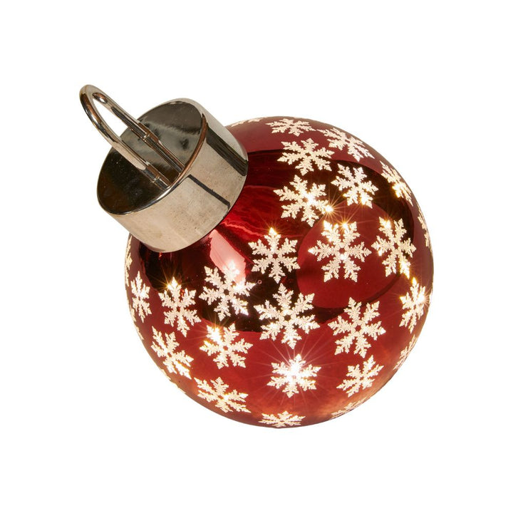 Julkula med LED och snöflingor Ø20 cm