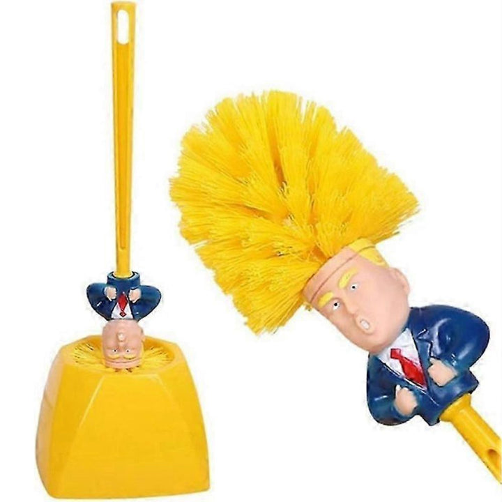 Trump toalettborste med gult hår - plast