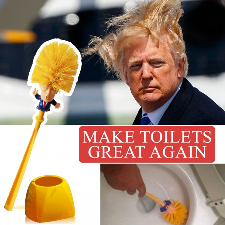 Trump toalettborste med gult hår - plast