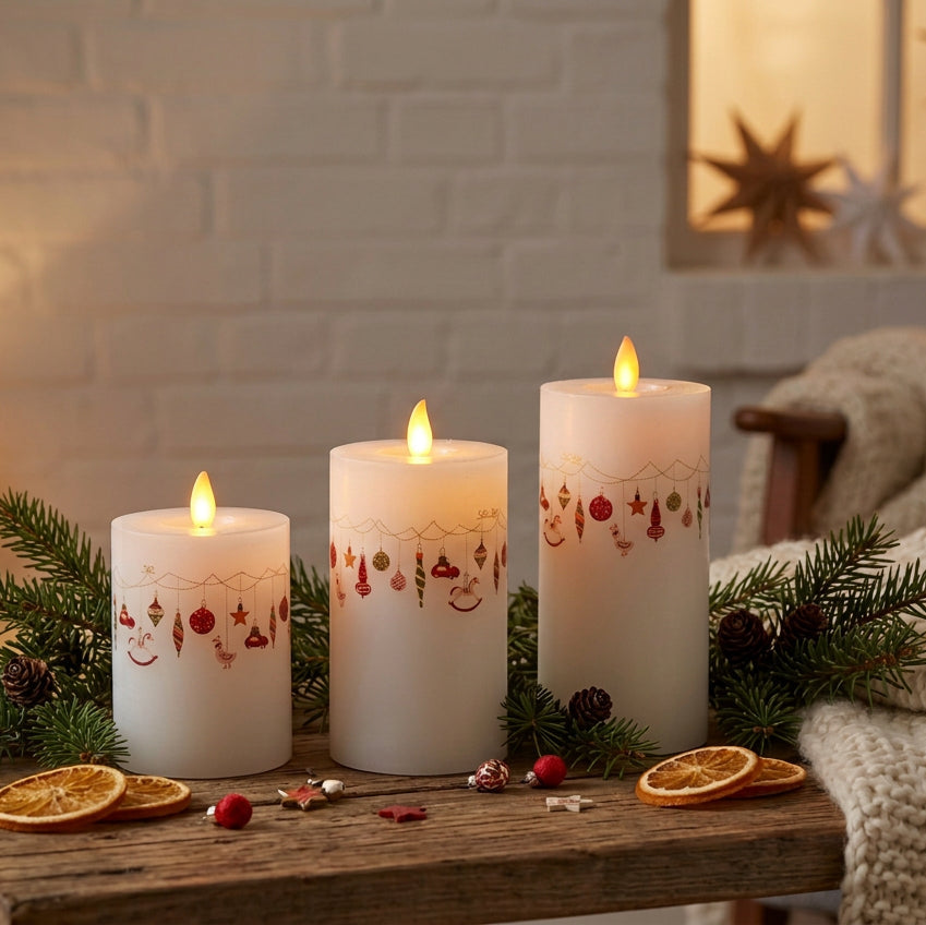 LED bloklys 3 stk - juleguirlande