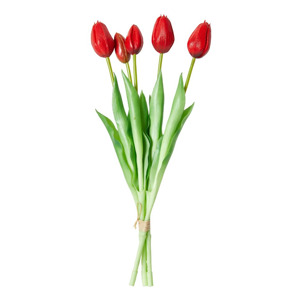 Tulipan buket 5 stk. 39 cm rød