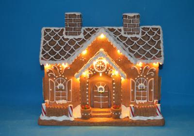 Pepparkakshus med LED-ljus 25x13,5x21 cm