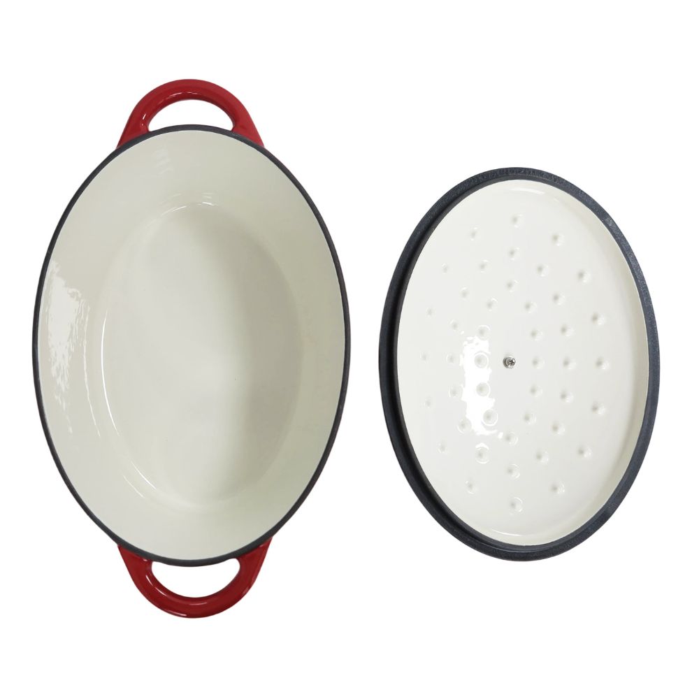 Conzept - Gryta oval gjutjärn 4 L 29,4x21x11 cm röd
