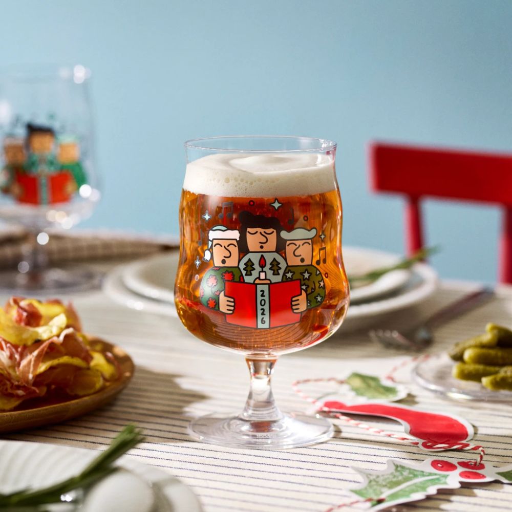 Holmegaard - Mikkeller Universalt ølglas 2026 40 cl klar m. deko