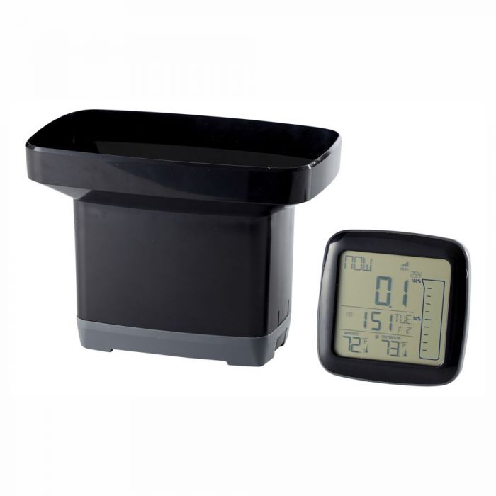 Day - Digital regnmätare med klocka och termometer - Trådlös