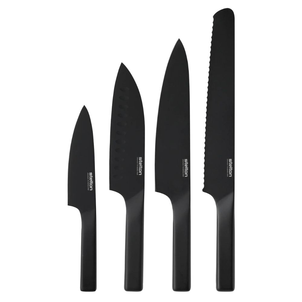 Stelton - Knivset Pure Black 4 delar