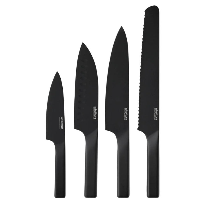 Stelton - Knivset Pure Black 4 delar