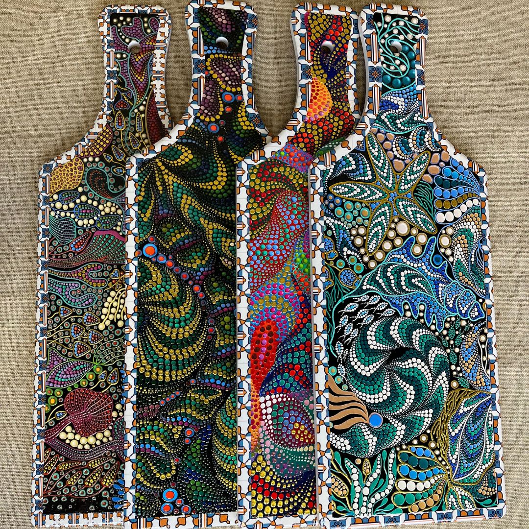 Keramisk serveringsbräda 14,5x40 cm 4 ass.