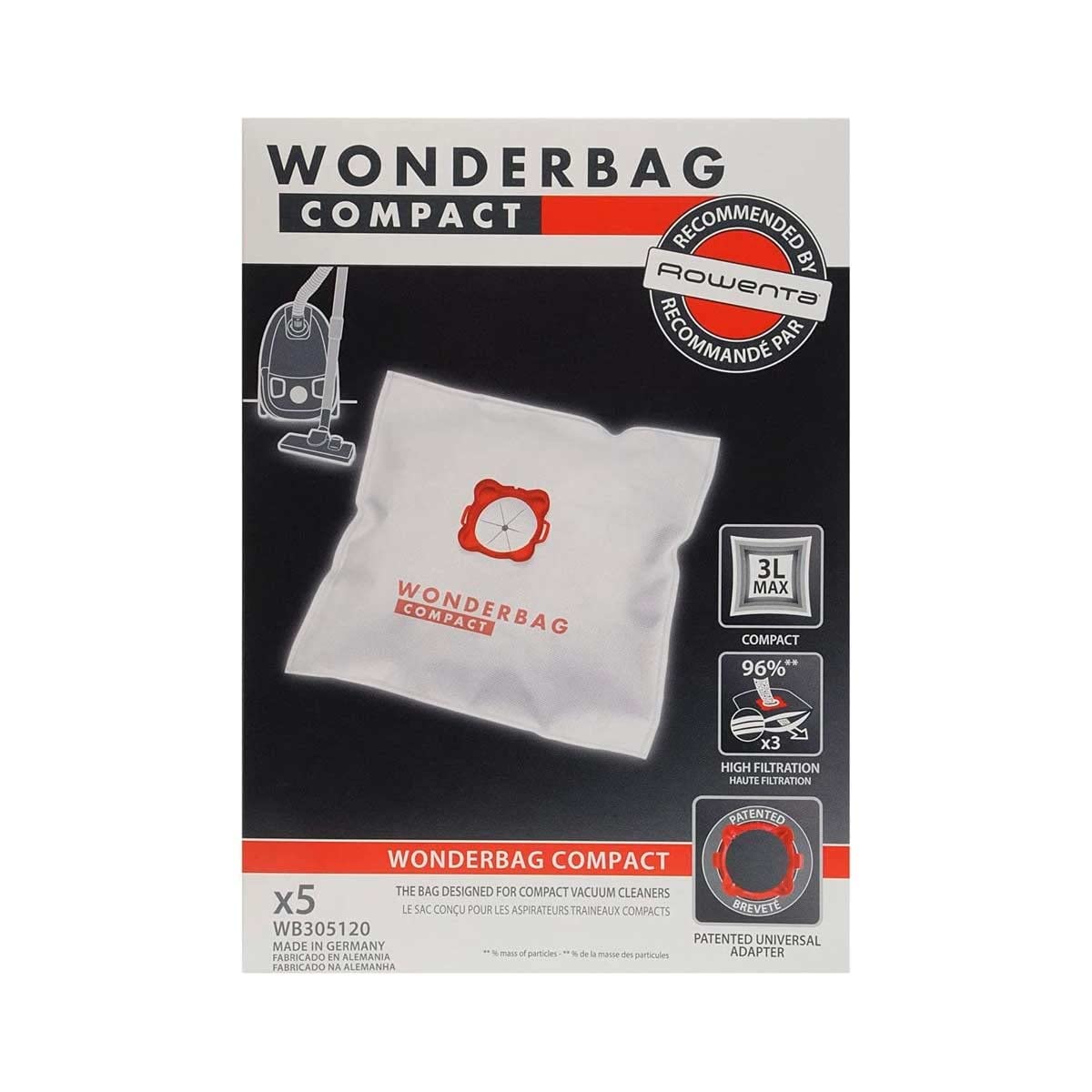 Dammsugarpåsar 5 st Wonderbag Compact-påsar