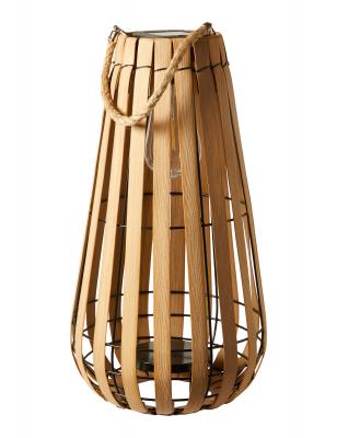 Sollykta med glödlampa - 23x23x42 cm plast/järnbrun