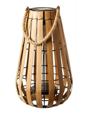 Sollykta med glödlampa - 20x20x33 cm plast/järnbrun