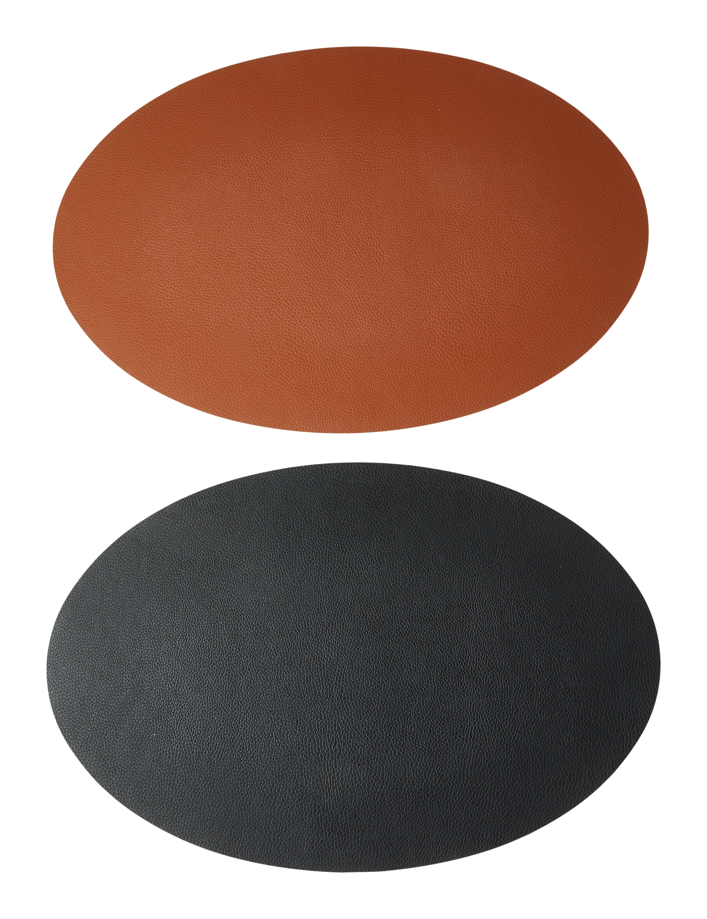 Bordstablett - Curve PU mjuk 41x33 cm - Cognac/svart vändbar