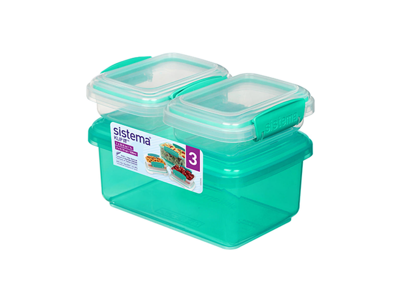 Sistema - Förvaringslåda 3 st. 1L &amp; 2 x 200ml.