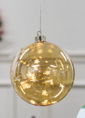 Kugle med LED - Ø15 cm glas