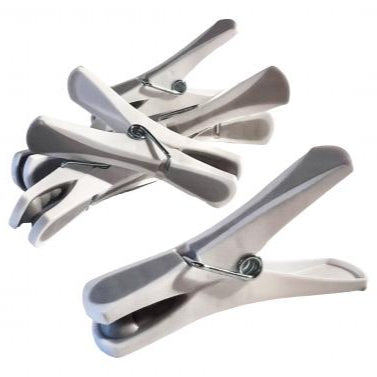 Klädnypor 18 st. grå/vita