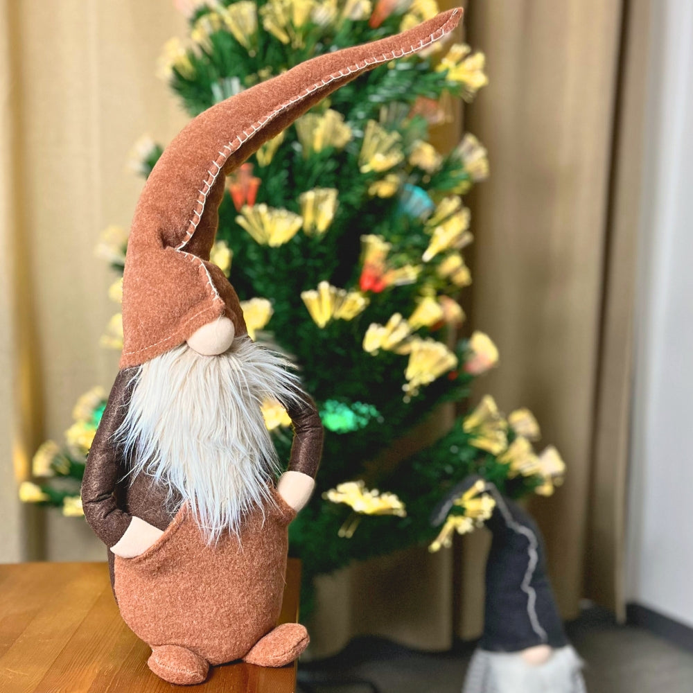 Dacore - Tomte med fickor/hatt 73 cm - Brun filt