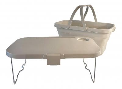 Picknickkorg med lock hopfällbar 45x28,5x23,5 cm plastsand