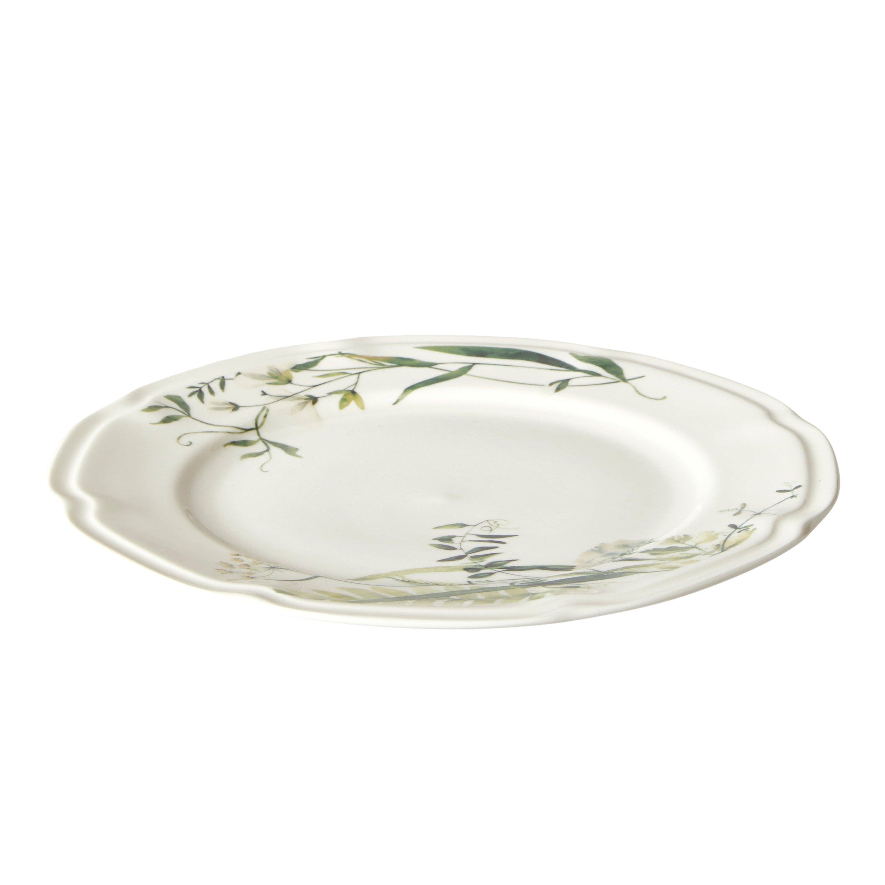 Tallrik Flora Ø26 cm benporslin grön