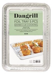 Dangrill - Grillbricka aluminium 32×22,5×3,5 cm - 5 st