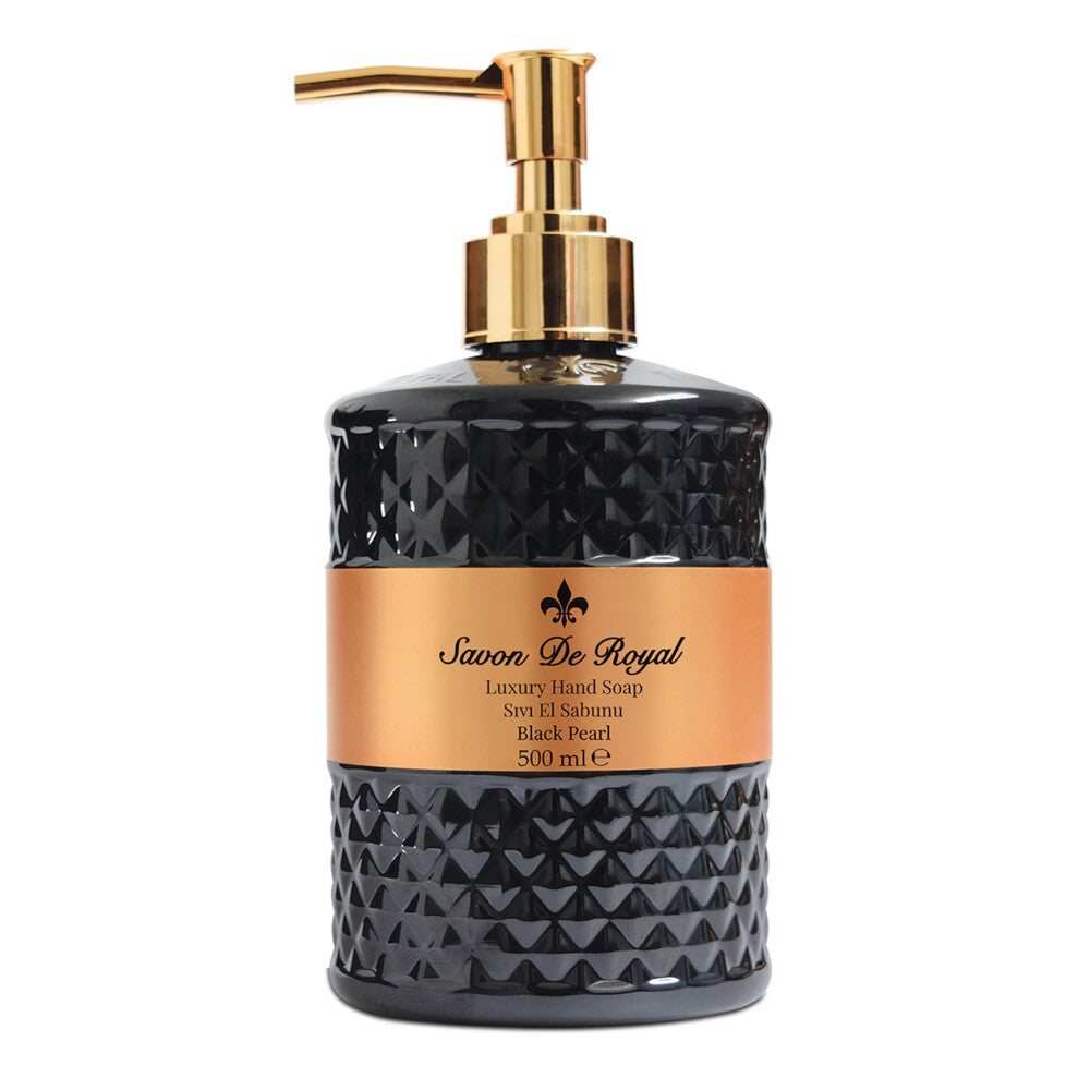 SAVON DE ROYAL - Handtvål Black Pearl 500 ml - Svart/guld 