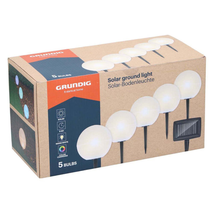 Solar lyskuglesæt 5 stk. - multifarvet funktion