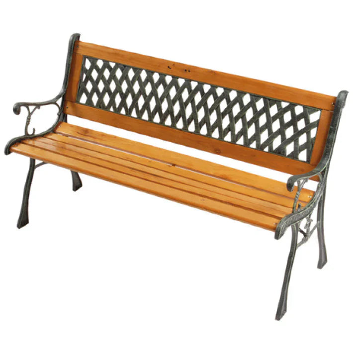 Lifetime Garden - Trädgårdsbänk i gjutjärn och massiv gran - 116 cm