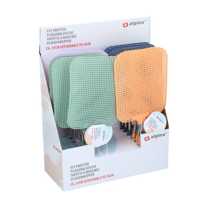 Fluesmækker med teleskopstang 1 stk. - 35 til 76,5 cm - assorteret farver